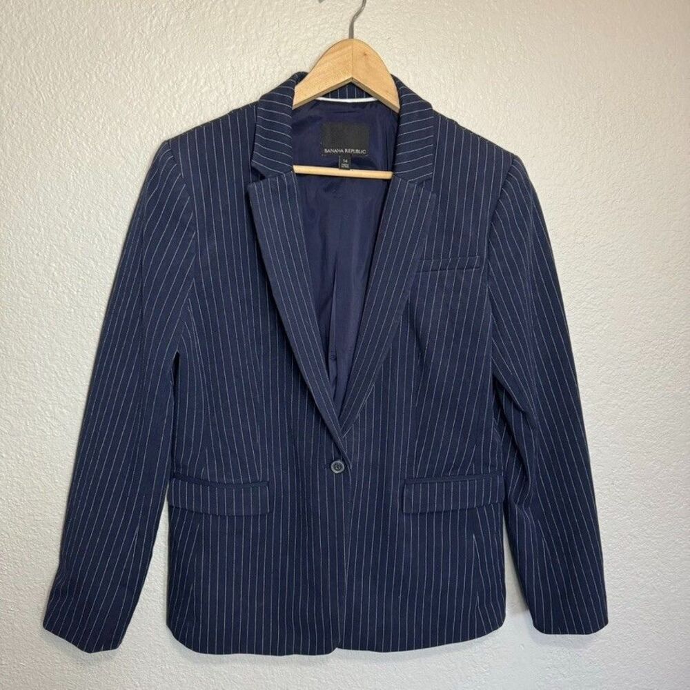 Banana Republic Blazer Jacket Navy 1 Button Office Work Women 14